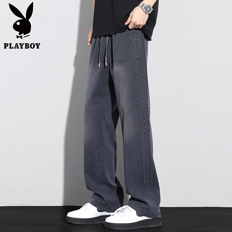 PLAYBOY Men s Tencel Blend Gradient Loose Straight Jeans 3XL