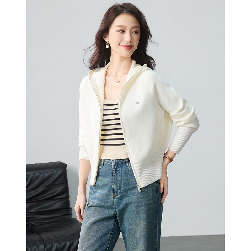 TERRE BLEUE Women's Hooded Knit Cardigan Jacket