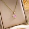 Elegant Classic Heart of the Ocean Necklace for Women, Stylish Gold Tone, Tarnish-Resistant Titanium Steel Zircon Necklace