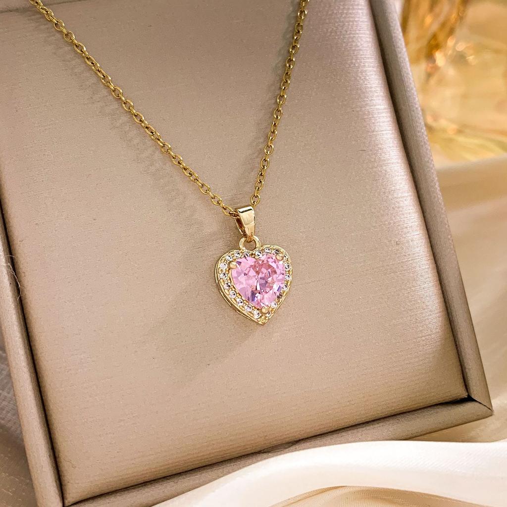 Elegant Classic Heart of the Ocean Necklace for Women, Stylish Gold Tone, Tarnish-Resistant Titanium Steel Zircon Necklace