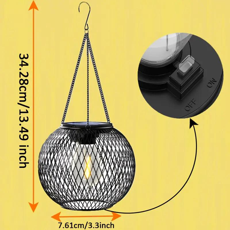 Venkovní solární lucerna, Ortiny Vylepšená solární světla pro venkovní dekorativní venkovní závěsná světla Vodotěsné solární lucerny