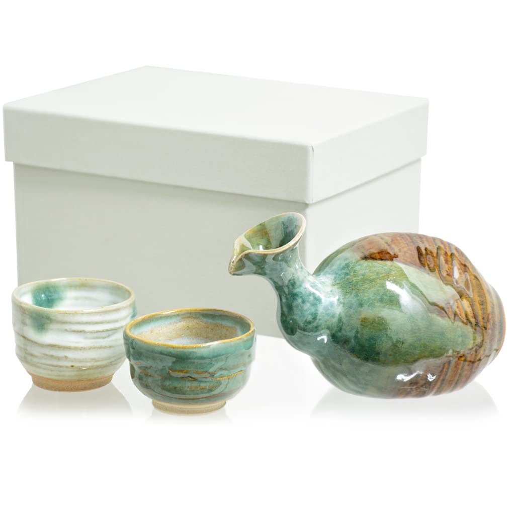 Ecchu Sansuke ware sake sake bottle sake cup in presentation box in a masterpiece made by craftsmen 16 x x height 310 ml Sake diameter x height 5 90