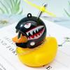 Bicycle Squeaky Duck Animal Helmet and Bicycle Rubber Duck with Squeaking Propellers, Bicycle Car Dashboard Decoration
