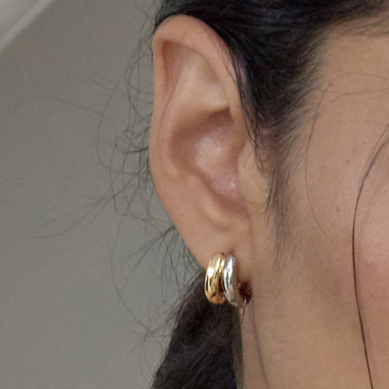 

ATTICA Duo Glam Up Earring. ebs004 Silver