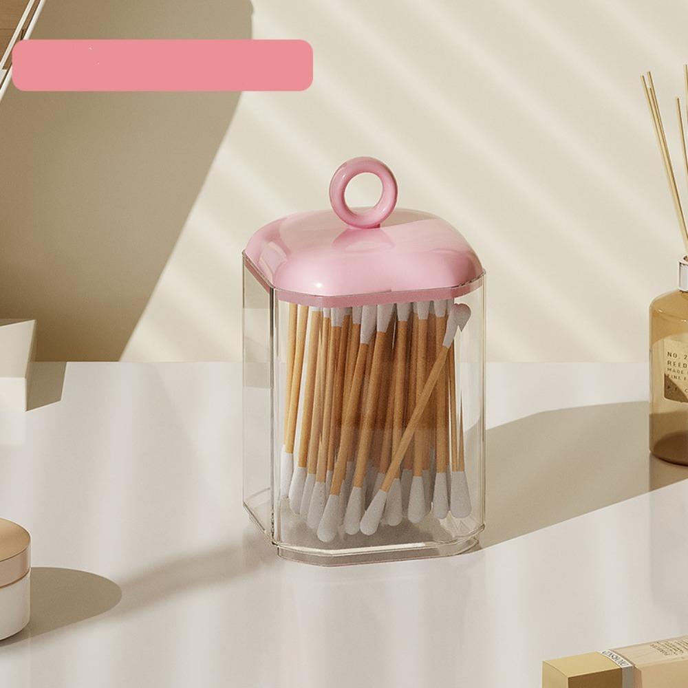 

Cotton Pads Cotton Stick Storage Box With Lid Jewelry Storage Case New Cosmetic Storage Jar Pink A