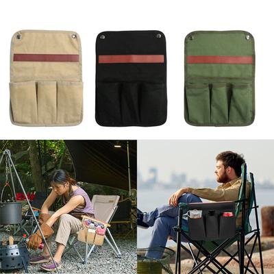 Organizador de Apoio de Braço para Cadeira de Camping 1 peça Bolsa de Armazenamento Pendurada Bolsinho Lateral Multifuncional para Acessórios e Suprimentos de Equipamento de Exterior