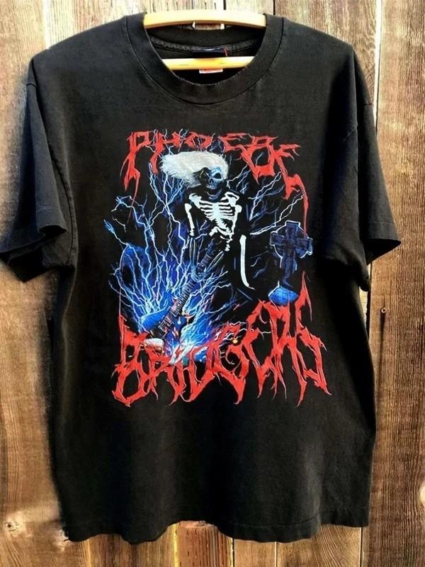 Phoebe Bridgers skeleton Black Short Sleeve Unisex Classic T shirt Men Women Unisex T-Shirt XXXL