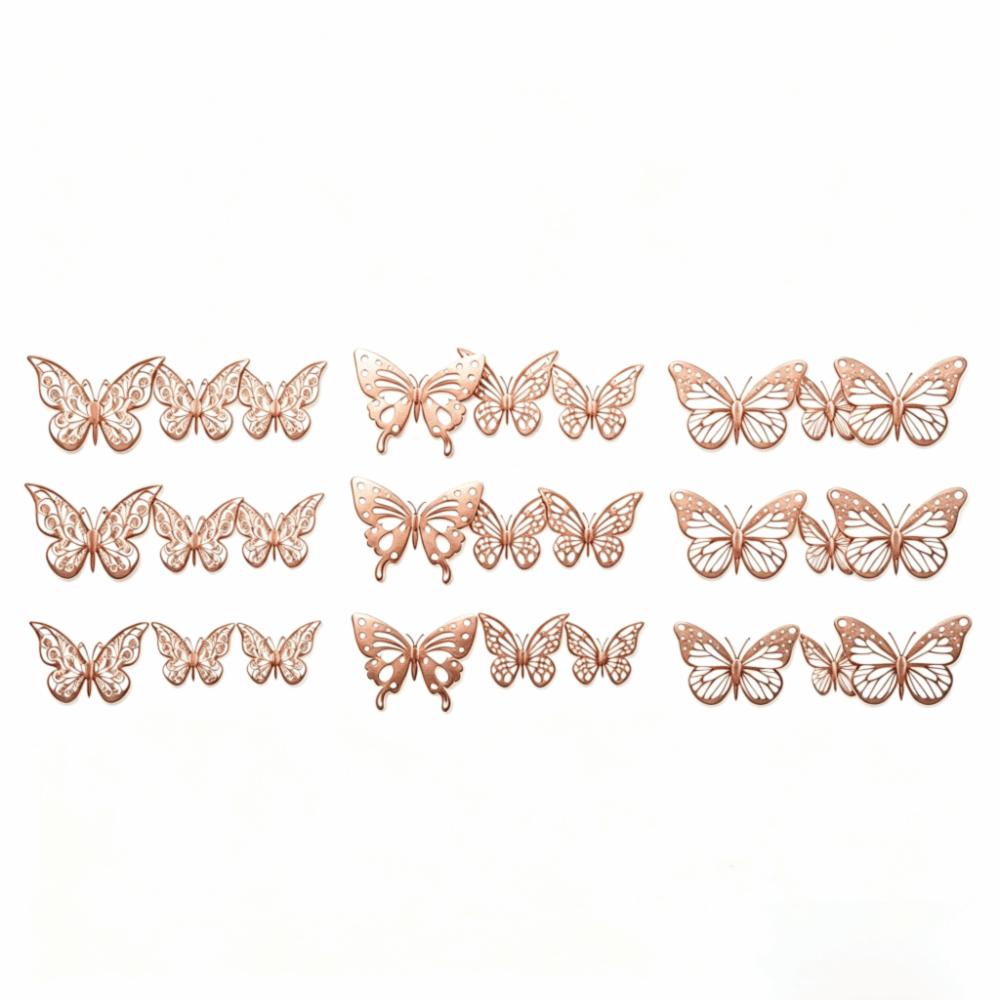 72Pcs 3 sizes Butterfly Wall Stickers Easy Cleaning 3D Butterfly Wall Decor Home Decor
