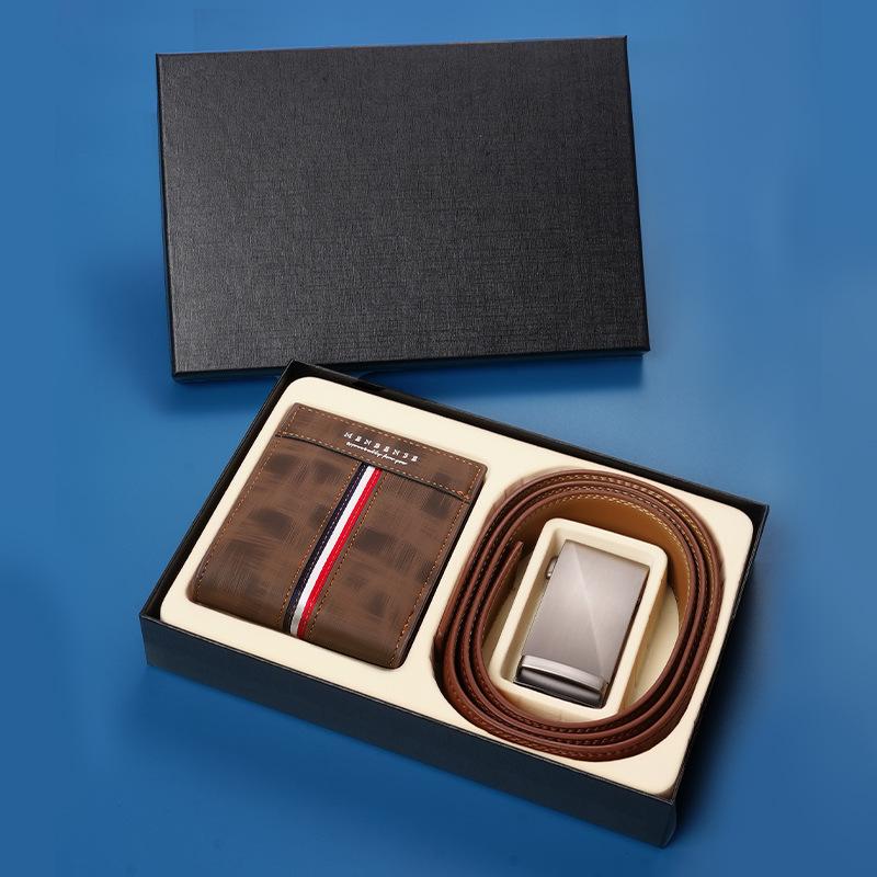 

Gift Box Set Men S Belt Wallet Gift Box Automatic Buckle Belt Wallet Combination Simple Gift-Giving 130cm