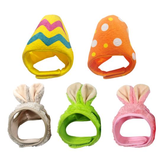 Pet Headgear Attractive Fine Workmanship Polyester Cartoon Fastener Tape Headdress Cap for Daily