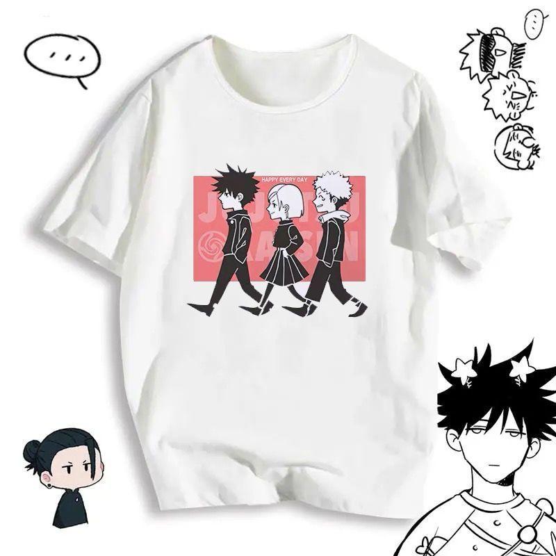 

Japanese Anime Jujutsu Kaisen Funny Print Tshirt Gojo Satoru T Shirt Summer Short Sleeve Tee Unisex Women Clothing S