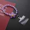 Mulit-Purple Wrist Let Strap For Phone Handmade Flower Colorful Beaded Wrist Rope Phone Lanyard Bracelet For Women Girls Lady