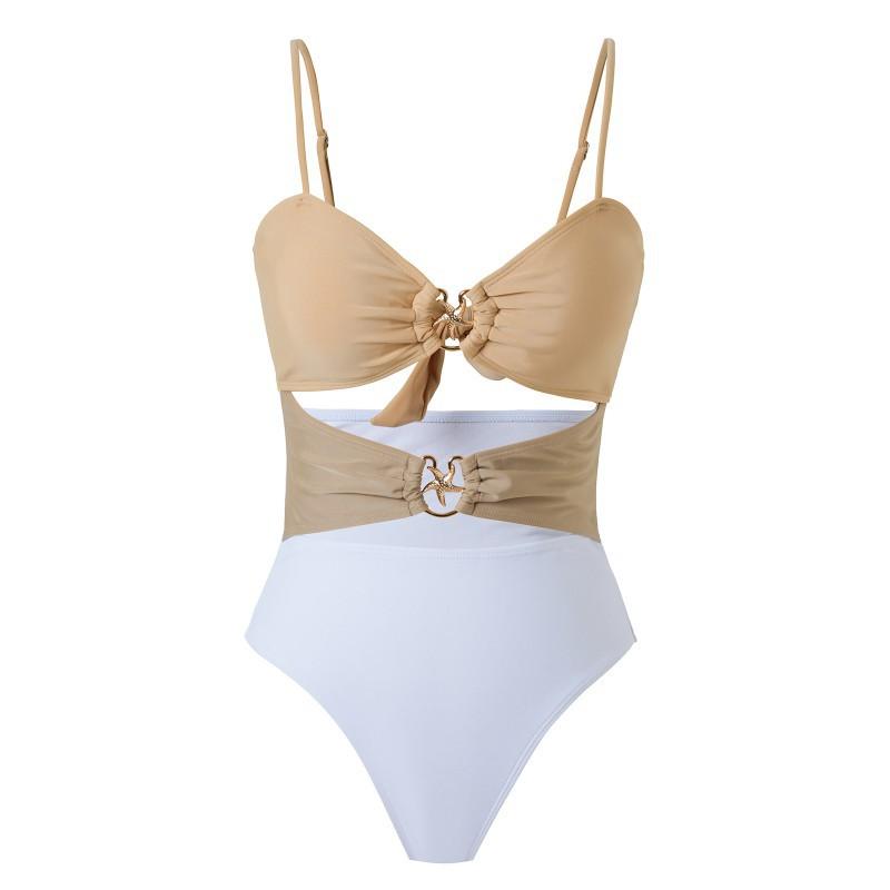 Swimsuit Women's Sexy Pure Desire Style Black One-piece Bikini Small Chest Gathered To Show Slimming Hot Swimming Suit