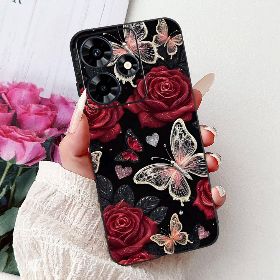 Für Infinix Hot 30 Play 30i Hot30 4G Elegante Florale Schmetterlings-Handyhülle Für Infinix Hot30i 30 30Play Weiche Silikon-TPU-Hüllen
