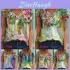 Blusa da Donna alla Moda con Scollo a V a Maniche Corte Taglie Forti T-shirt Casual con Stampa Floreale Tunica Top