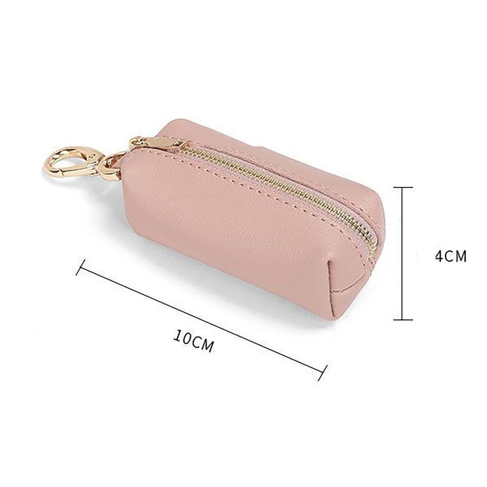 Fashionable Leather Car Keychain Pouch Zipper Car Accessory Mini Keys Bags Keybag Lipstick Holder For Women Man