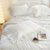 White Cute Seersucker Fabric Summer Air Conditioner Quilt Blankets Bedspread Comforter Bed Cover Sheet Pillowcase 1-4Pcs #/