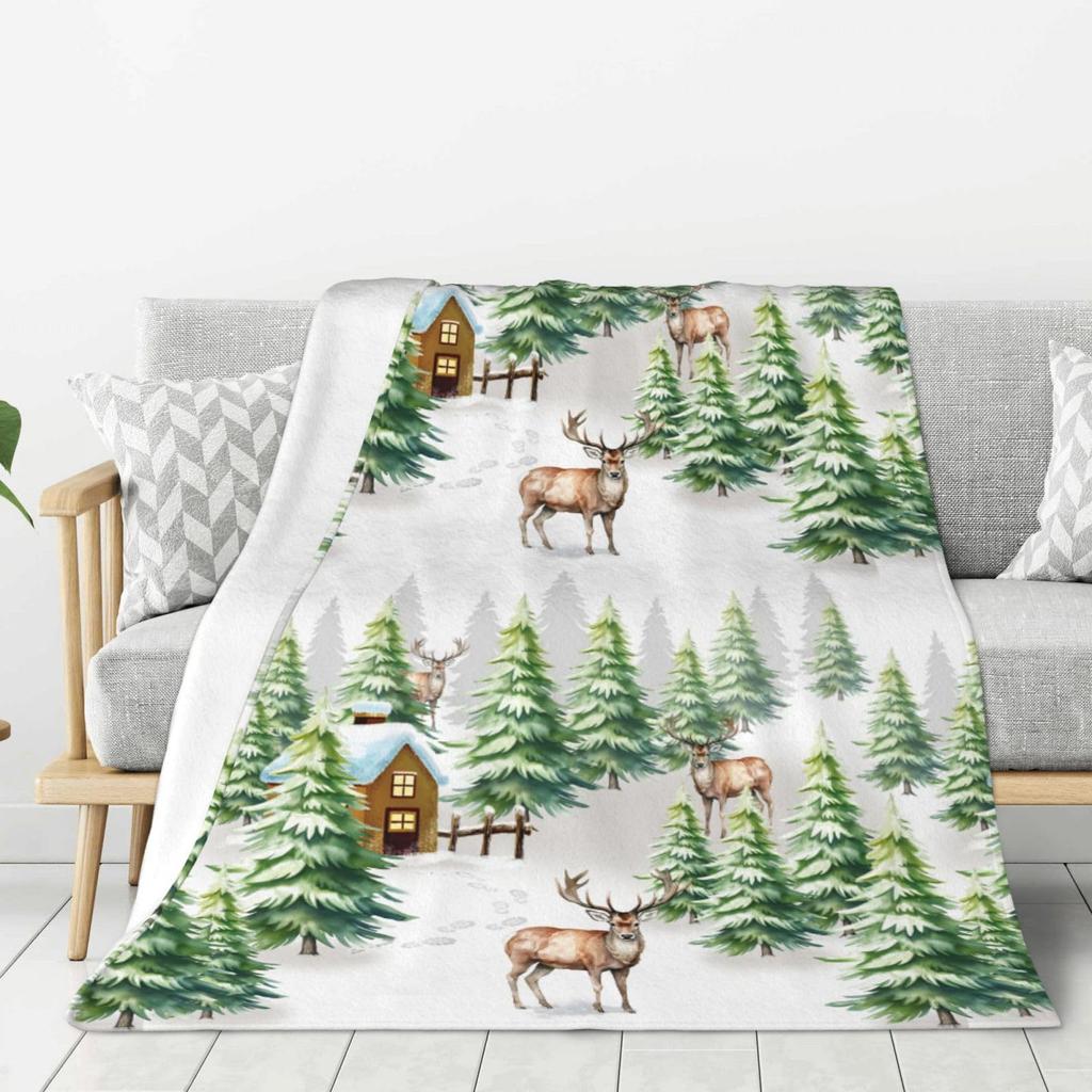 Bohemian Elephant Pattern Digital-printed Polyester Bedroom Velvet Flannel Soft Sofa Cover Blanket Fleece Soft Blankets for Beds