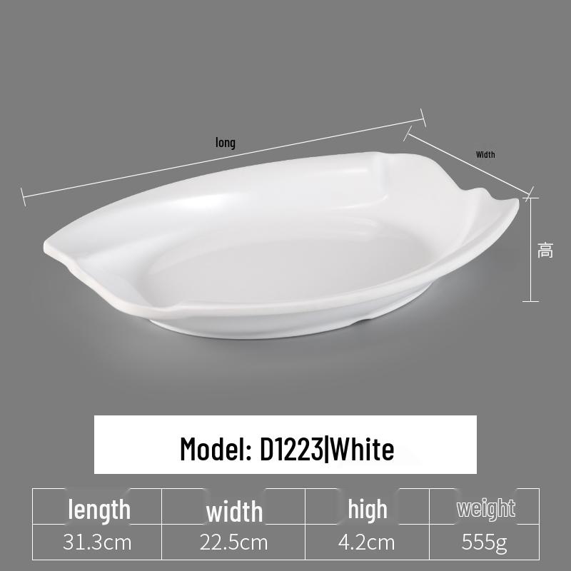 Irregular Shaped White Melamine Plates for Hotel & Restaurant - Porcelain Imitation Cold Dish Saucers