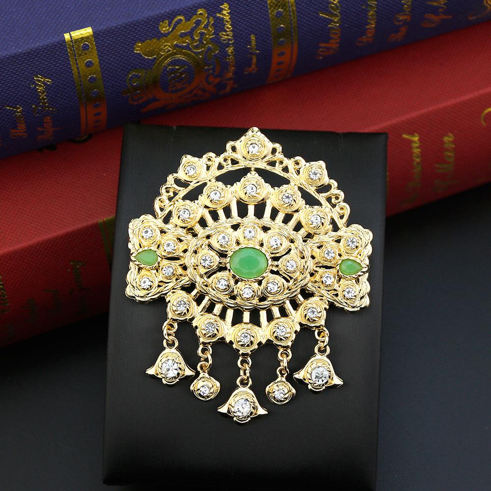 Metal Fringe Crystal Women's Brooch Jewelry Gold Color Flower Brooch Bride Bijoux Accessories