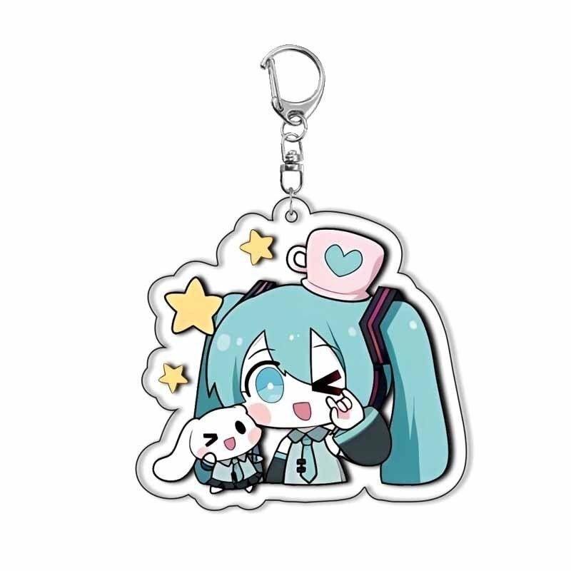 Miku Hatsune Princess Acrylic Keychain Virtual Idol Diy Pendant Anime Figure Collectible Gift For Fans Cosplay Accessory