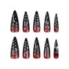 Halloween 3D Gradient Pointed Press-On Nails - Super Long Wearable Nail Art Tips
