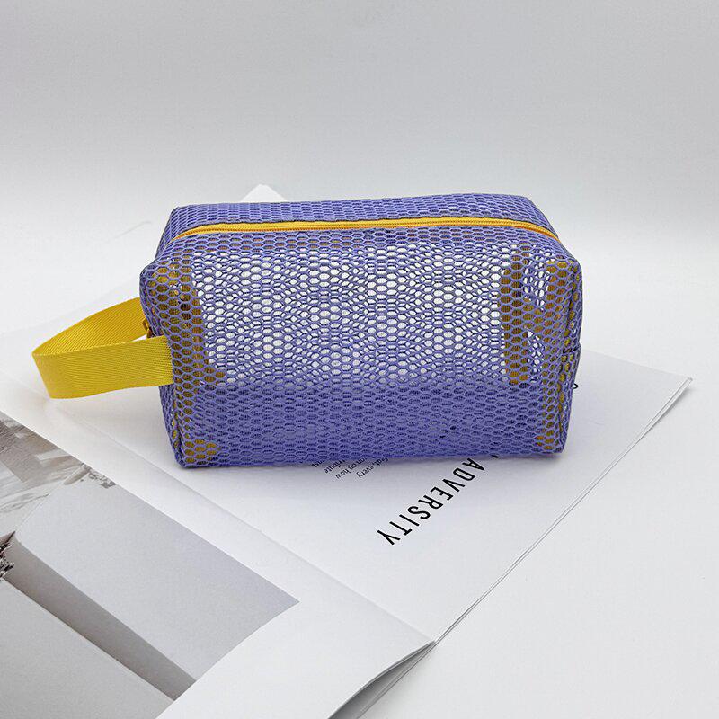 Dopamine Octagonal Mesh Makeup Bag - Portable Large-Capacity Transparent Travel Storage