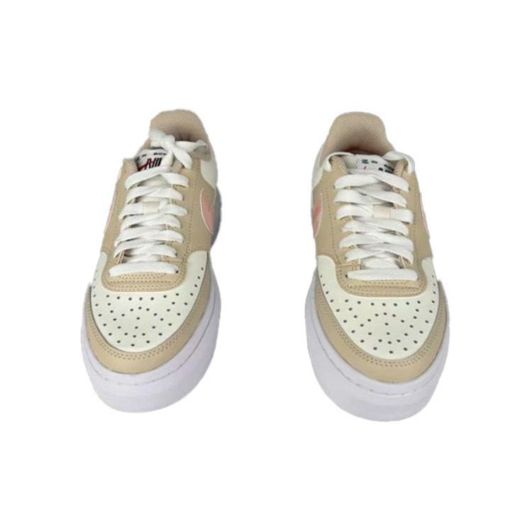 Nike Court Vision 1 Alta Leather Thick Sole Non-Slip Wear-Resistant Platform Low-Top Sneakers Women Sneakers Yellow Pink FD9921-181