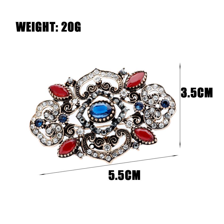 Retro Women's Flower Brooch Needle Grey Crystal Jewelry Rhinestone Brooch Pattern Lapel Brooch Wholesale