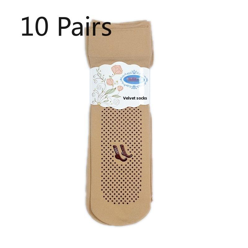 10 Pairs of Women's Summer Glue Anti-hook Silk Thickened Short Stockings