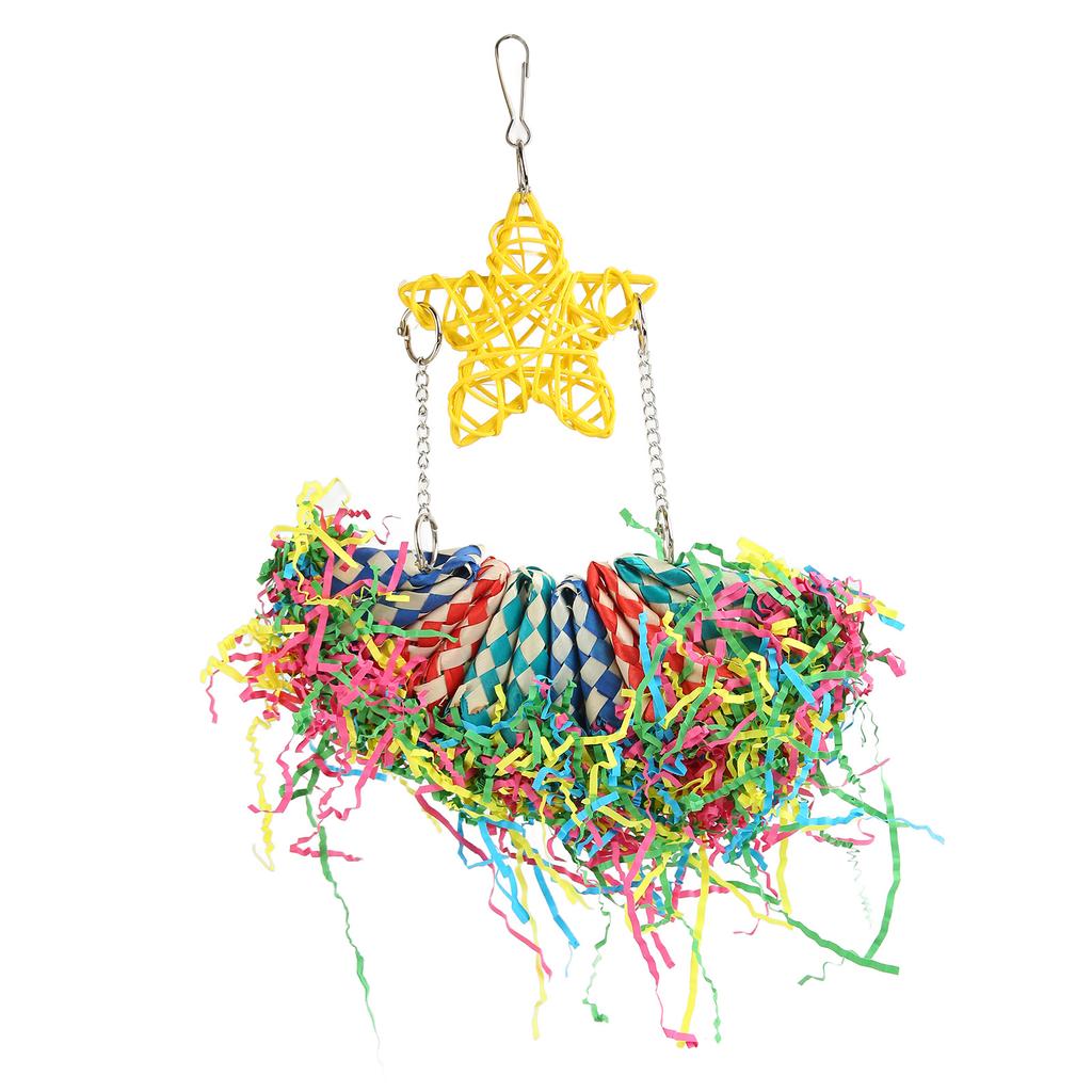 Papageien Schreddspielzeug Bunt Langeweile Vertreibung Dekoratives Vogelfutter Suchspielzeug zum Kauen für Unzertrennliche