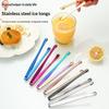 3pcs Stainless Steel Ice Clamp Thick Anti Slip Ice Clip Fruit Coffee Cube Sugar Clip Toothed Food Clip Kitchen Accessories