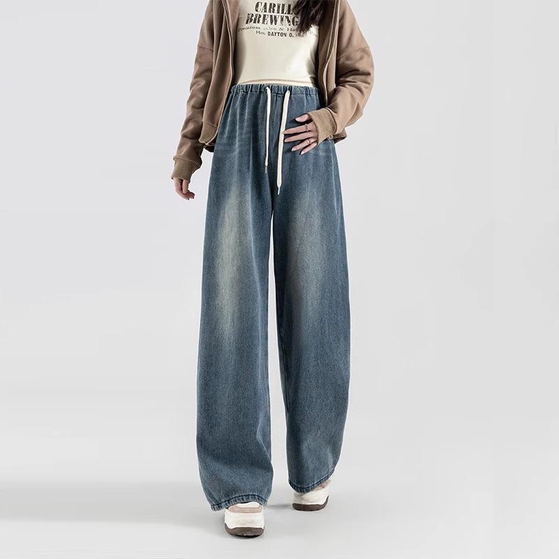 

Spring & Autumn Casual Maternity Wide-Leg Jeans - No Belly Support, Plus Size & Petite Options Large [110-135 lbs]