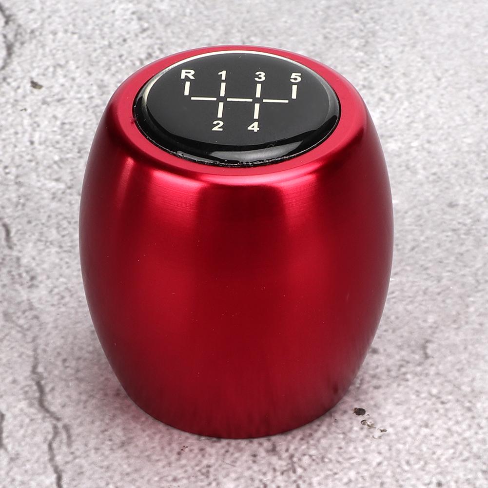 5 6 Speed Aluminum Alloy Red Gear Shift Knob Head Manual Transmission Lever Cover