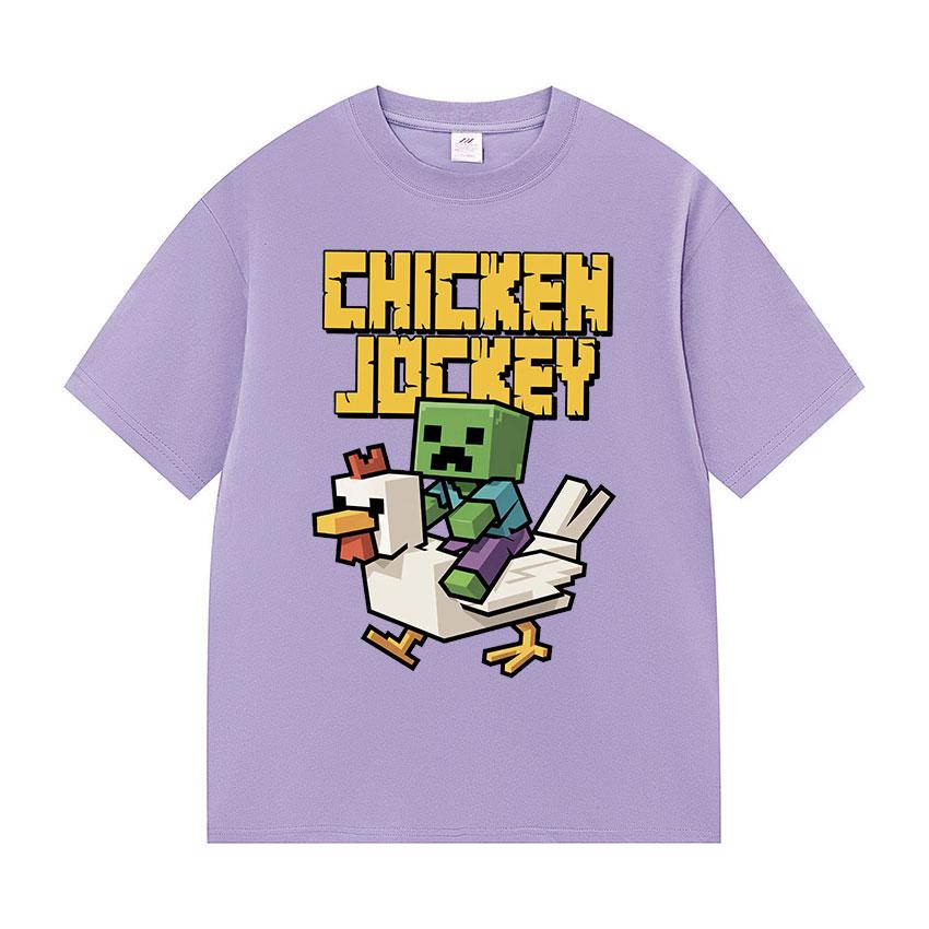 Game Chicken Jockey Funny Graphic T Shirt Men Fashion Cosplay O-Neck Clothing T-shirts Y2k Unisex Retro Oversized Cotton T-shirt