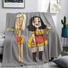 1PC 2 Broke American Sitcom Print Flannel Blanket, High quality All Seasons, Home Decor, Warmth and Comfort, Perfect for Christmas Gifts