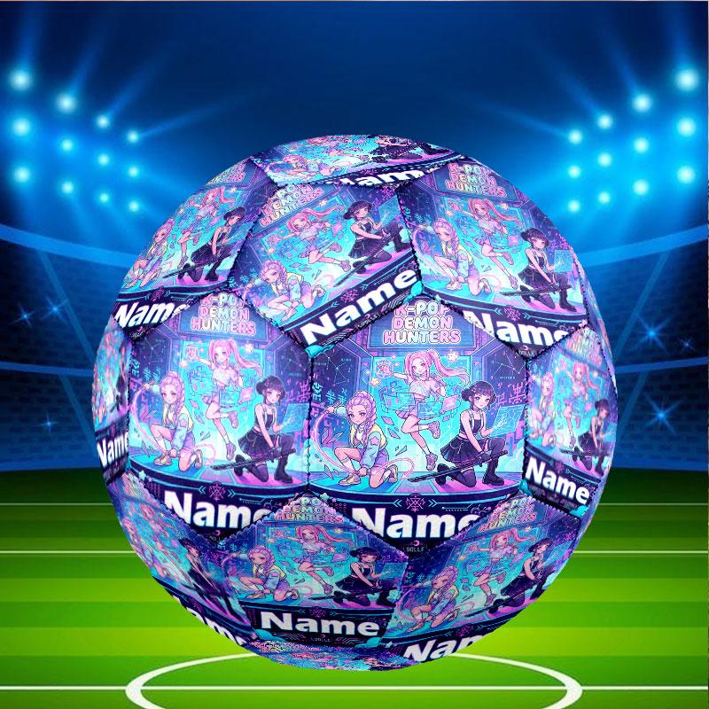 Custom Name Personalized Kpop Demon Hunter Print Size 5 Soccer Ball Training & Match Football, for Team, Kicking, Gift for Football Enthusiasts