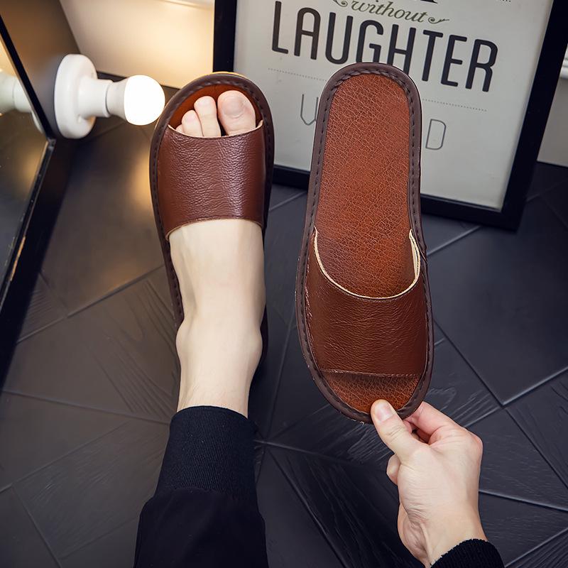 Waterproof Non-Slip Indoor Leather Slippers for Men & Women - Perfect for Bathroom or Home Use