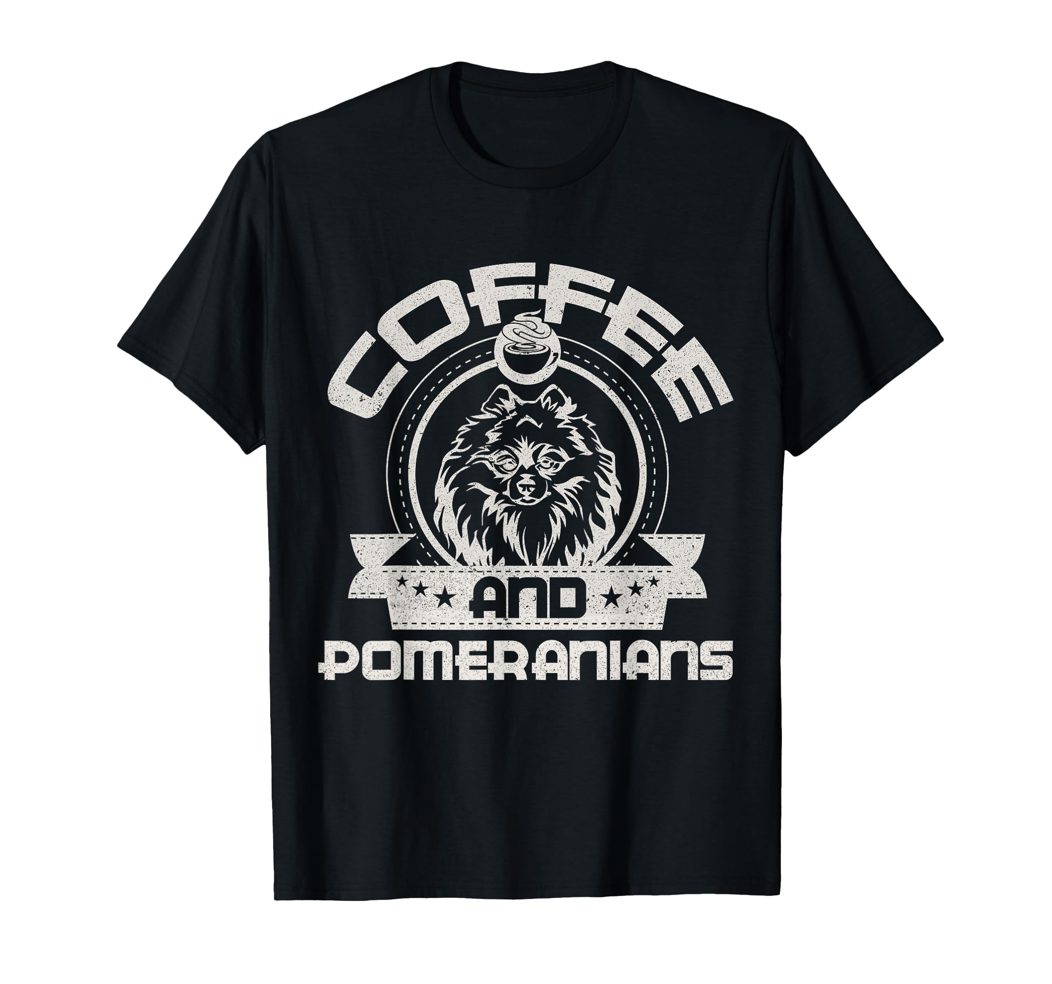 

Coffee and Pomeranian Coffee Drinking Dog Owner Lover T-Shirt