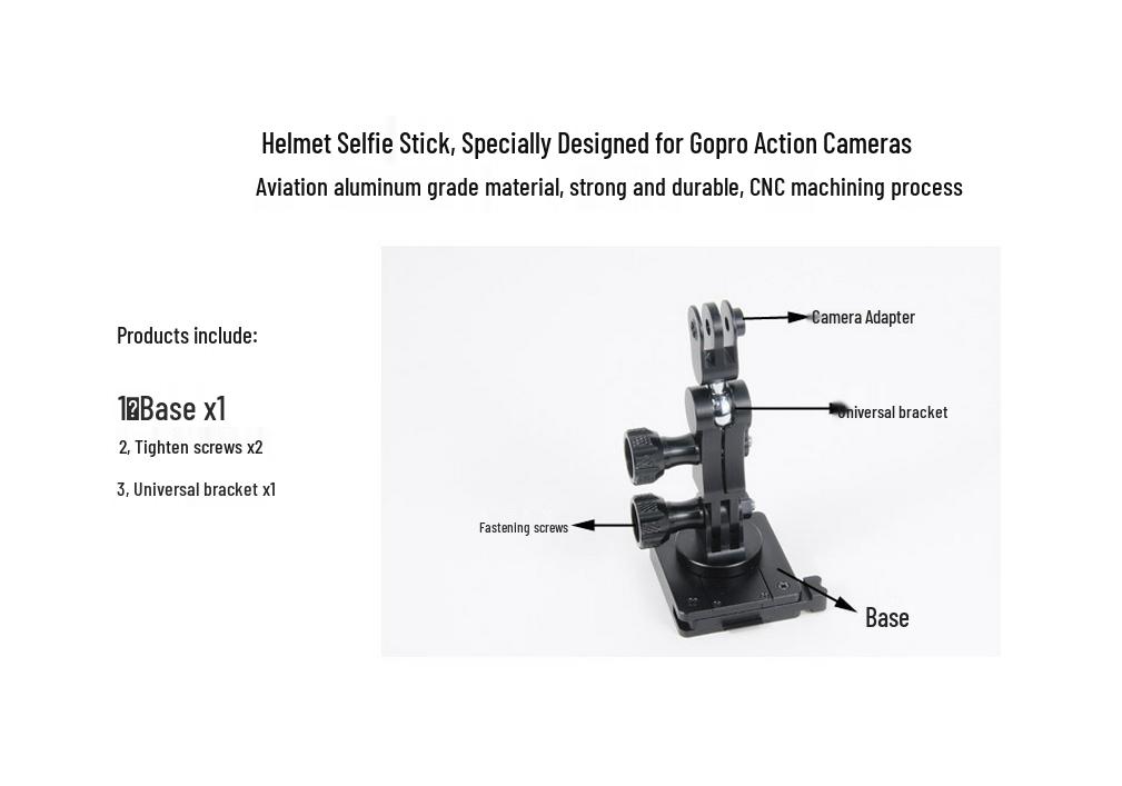 GoPro Helmet 360° Rotating Head and Selfie Mount Set Accessories