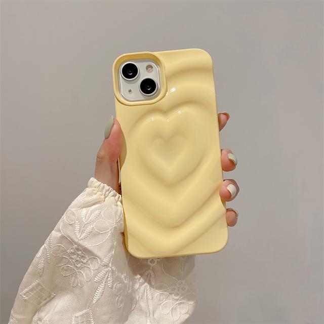 3d Cute Heart Love Candy Color Shockproof Phone Case For Iphone 14 11 12 13 Pro Max Fluorescent Color Soft Back Cover Case