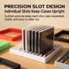 Disc Case Collection Display Stand with 12 Separate Dividers to Keep Each Case Vertical, Separated, and Visible for Browsing