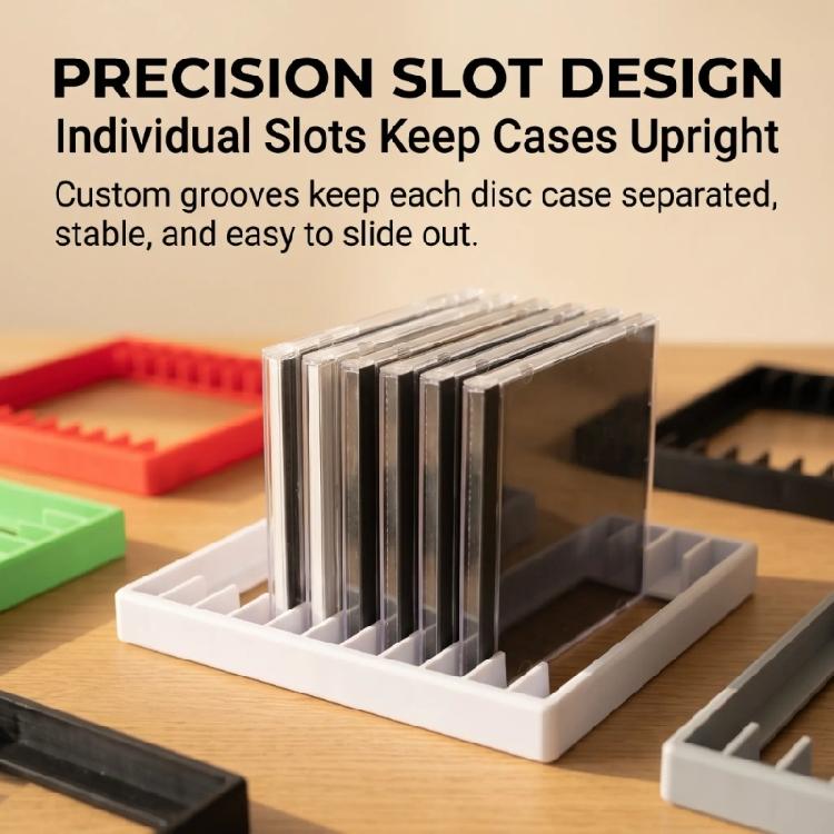 Disc Case Collection Display Stand with 12 Separate Dividers to Keep Each Case Vertical, Separated, and Visible for Browsing