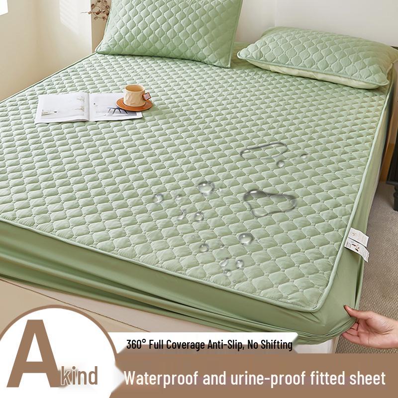 Class A Waterproof Quilted Mattress Protector - Dustproof, Skin-Friendly, Single/Double Bed Cover.