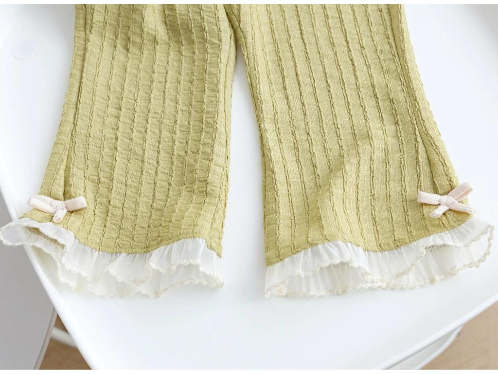 Sweet Summer Two-Piece: 3D Flower Sleeveless Tank & Flared Pants for Baby Girls