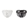 Sexy Lingerie Lace Low-Waisted Open Crotch Women'S Hollowed-Out Strappy Bow Panties