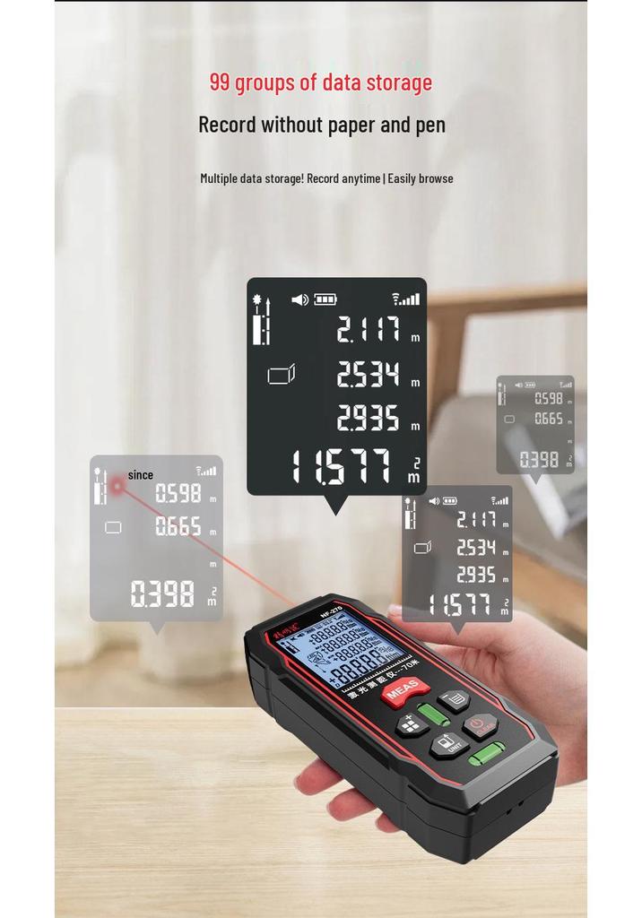 Smart Mouse NF-270 Handheld Red Laser Rangefinder - Infrared Millimeter Measuring Tool
