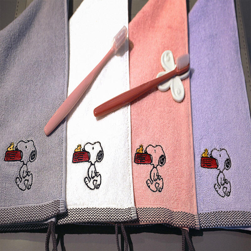 Snoopy Block Black Ring Hand Towels (5 pieces) Gray Chapter 5