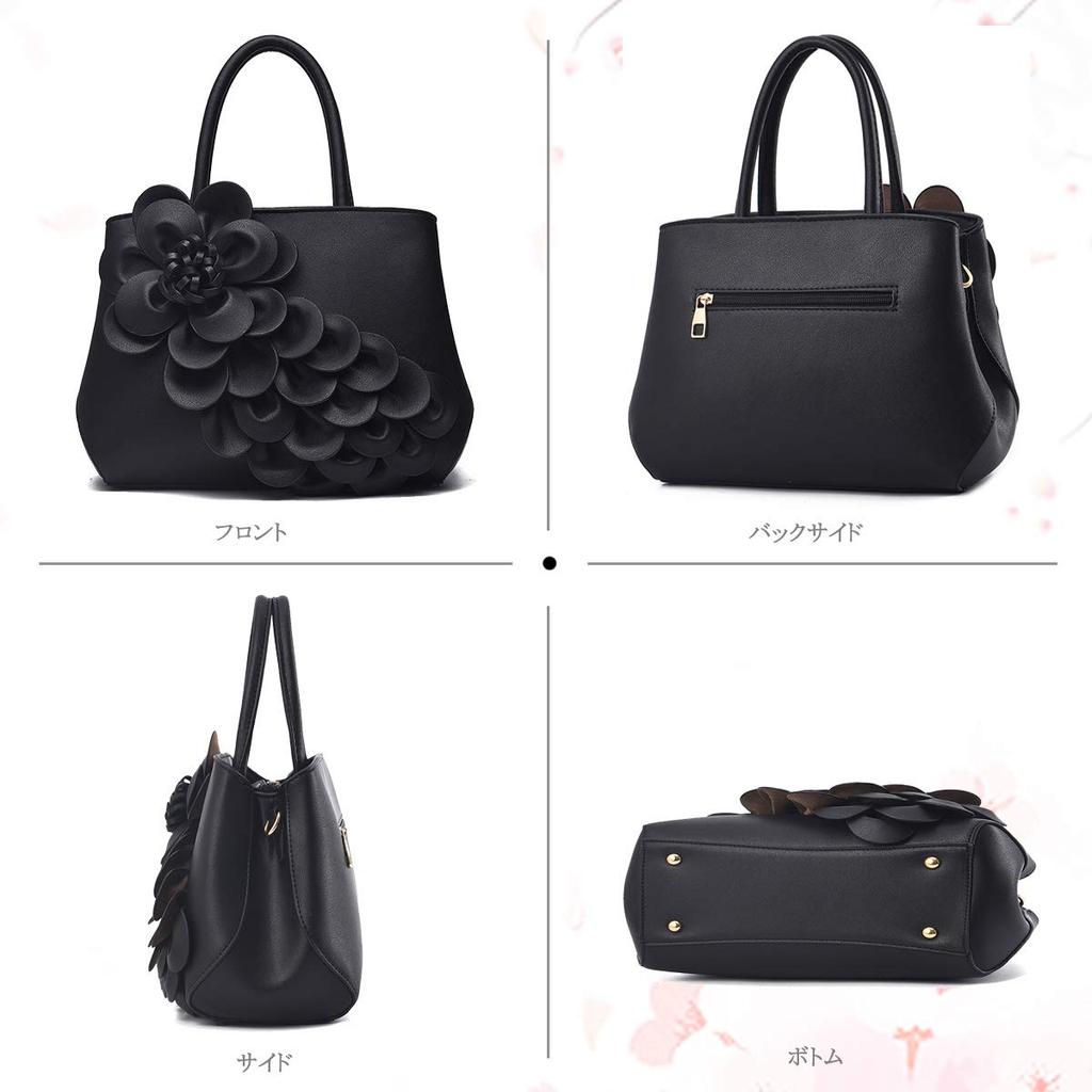 NICOLE & DORIS Women's 2-Way Handbag, Shoulder Bag, Crossbody Bag, 3D Floral Design, Elegant and Stylish, Waterproof PU Leather Handbag with Studs,