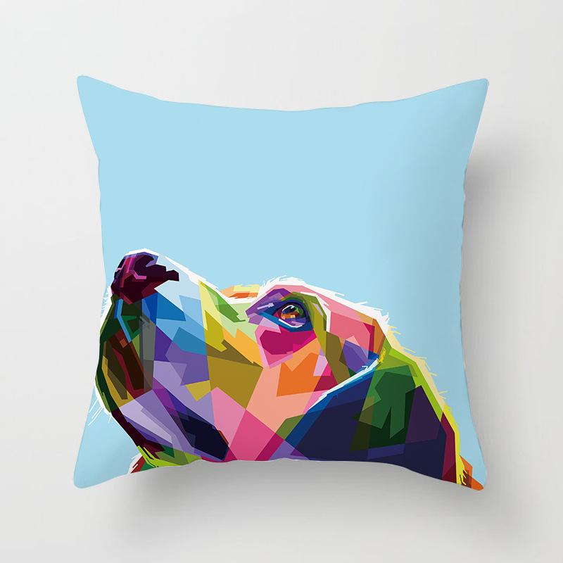 

Новая наволочка с абстрактным мультяшным животным в стиле колор-блок, наволочка для домашней диванной подушки 45X45 without pillow core